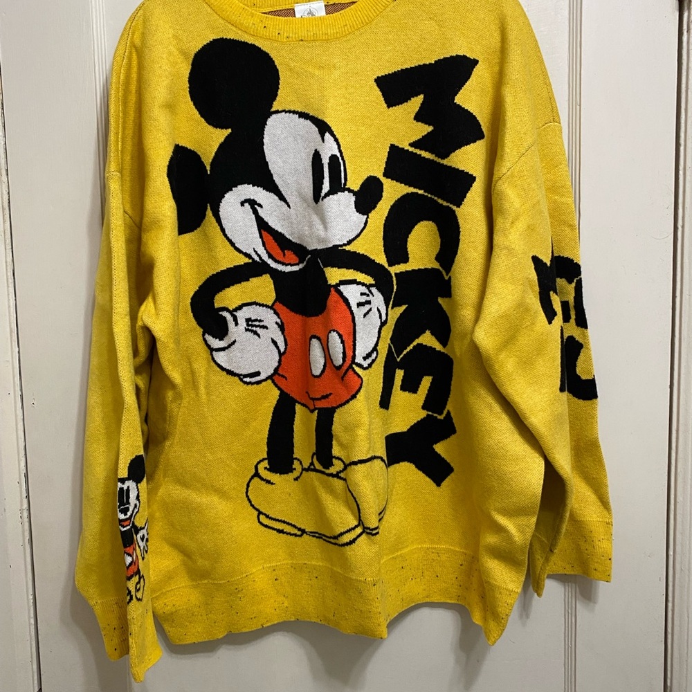 Disney Mickey Mouse Bold Yellow Crewneck Sweater